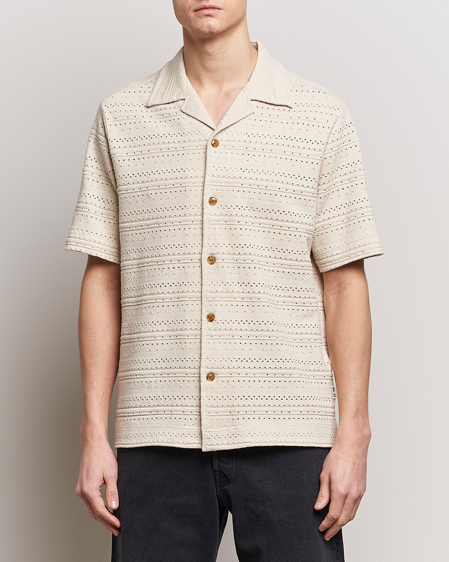 Herre | Kortærmede skjorter | NN07 | Julio Knitted Short Sleeve Shirt Ecru