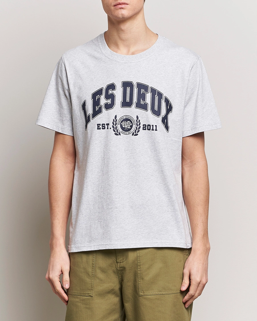 Herre | LES DEUX | LES DEUX | University T-Shirt Snow Melange