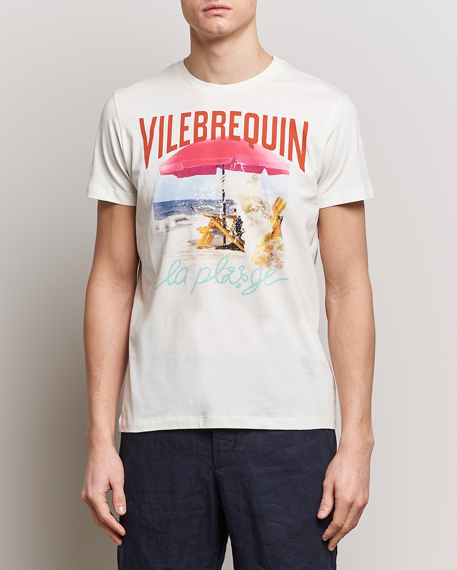 Herre |  | Vilebrequin | Portisol Printed Crew Neck T-Shirt Off White