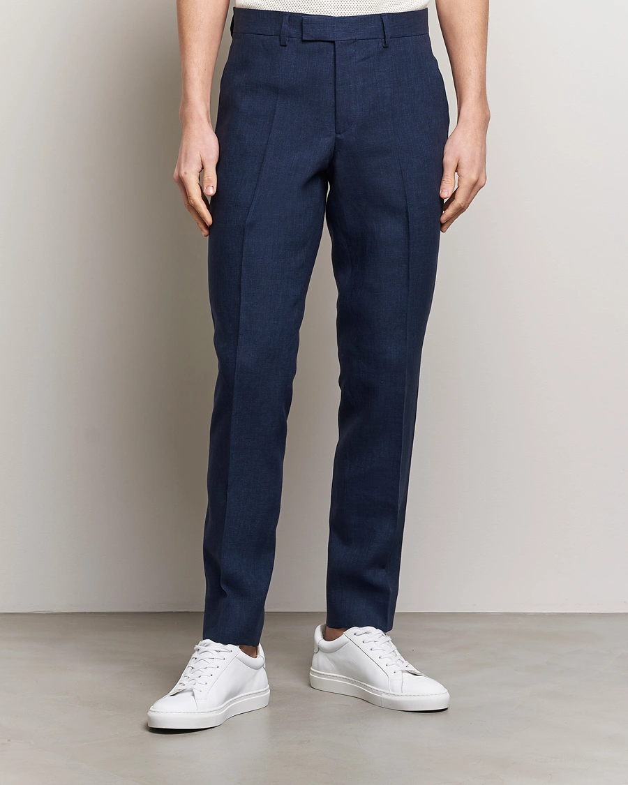 Herre | Tøj | J.Lindeberg | Grant Super Linen Trousers Navy