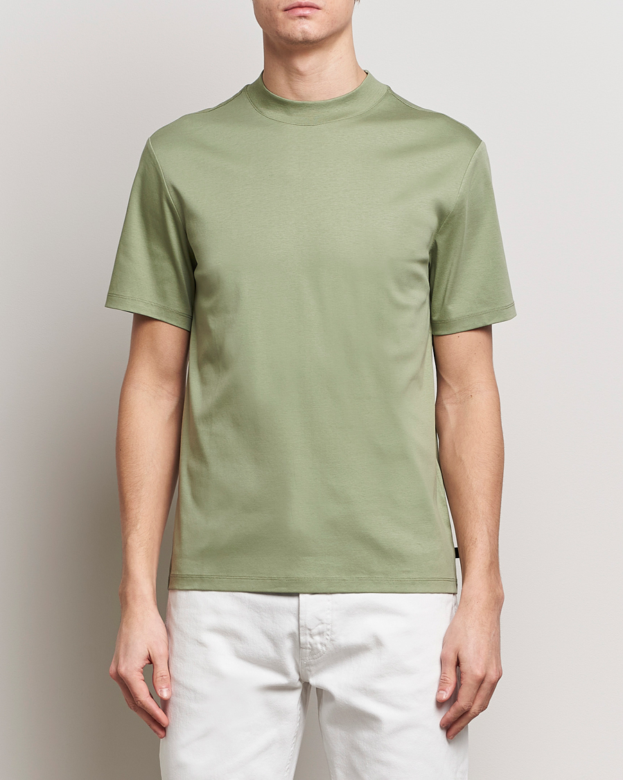 Herre | Tøj | J.Lindeberg | Ace Mock Neck T-Shirt Oil Green