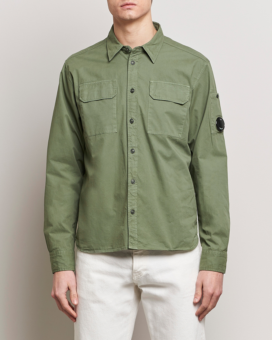 Herre | Casualskjorter | C.P. Company | Long Sleeve Gabardine Pocket Shirt Green