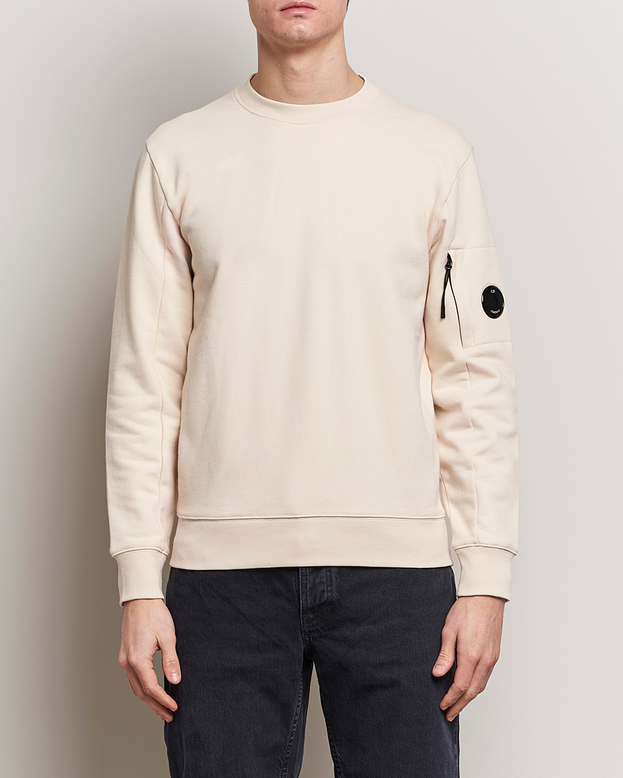 Herre | C.P. Company | C.P. Company | Diagonal Raised Fleece Lens Sweatshirt Ecru