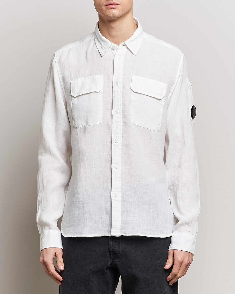 Herre | Hørskjorter | C.P. Company | Long Sleeve Linen Shirt White
