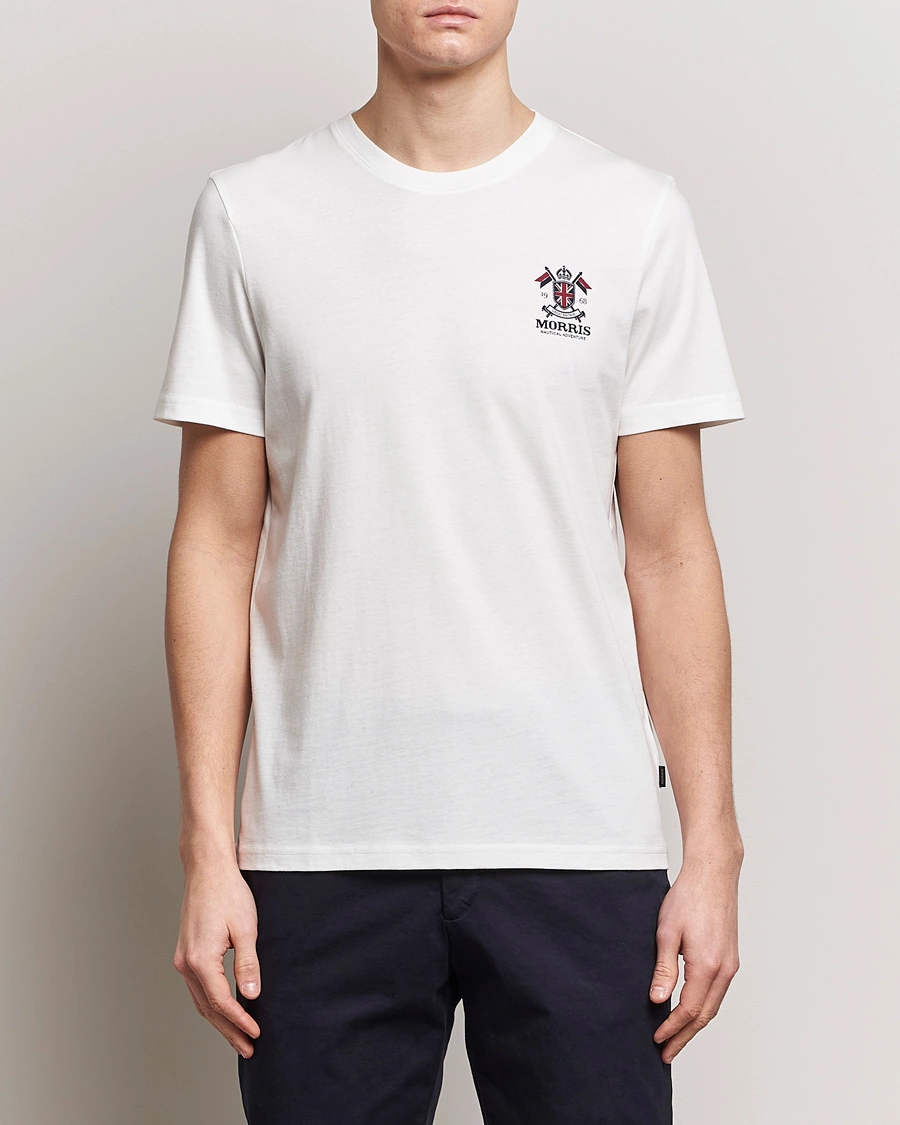 Herre | Tøj | Morris | Crew Neck Cotton T-Shirt Off White