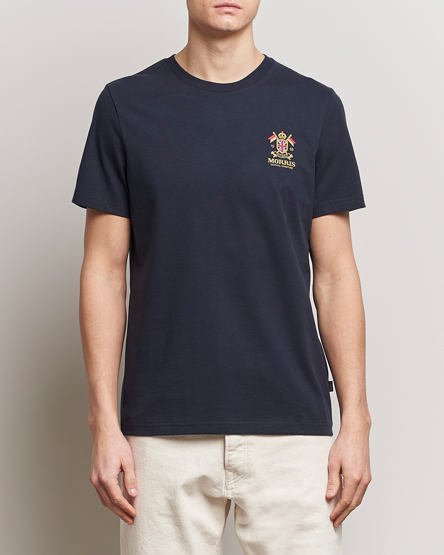 Herre | Tøj | Morris | Crew Neck Cotton T-Shirt Old Blue