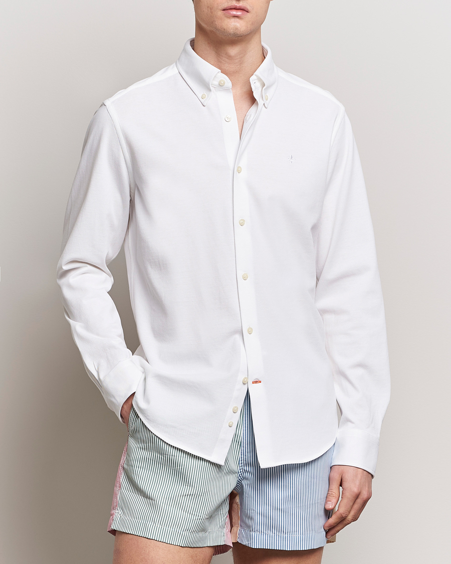 Herre | Poloskjorter | Morris | Eddie Slim Fit Pique Shirt White
