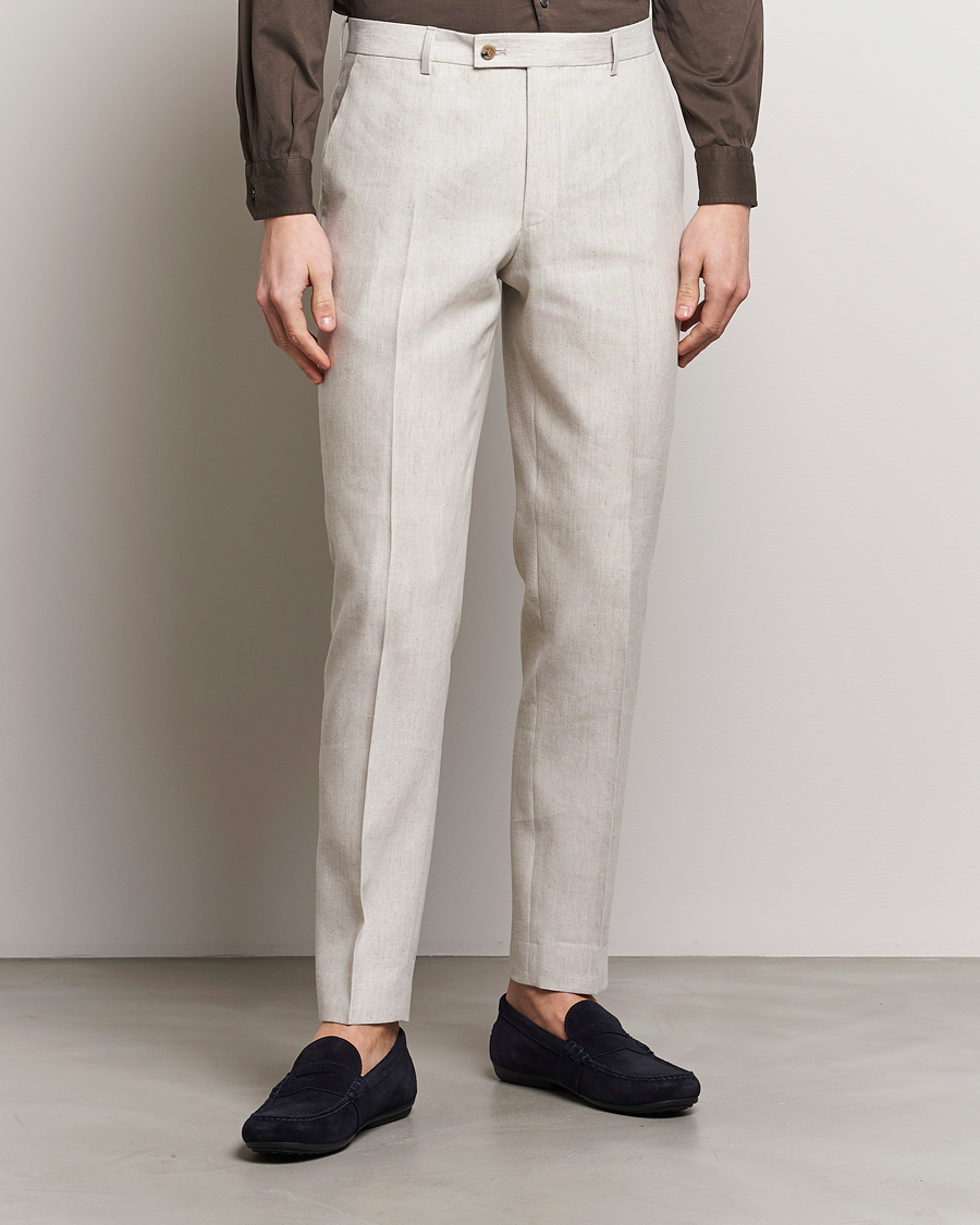 Herre | Tøj | Morris | Bobby Linen Suit Trousers Khaki