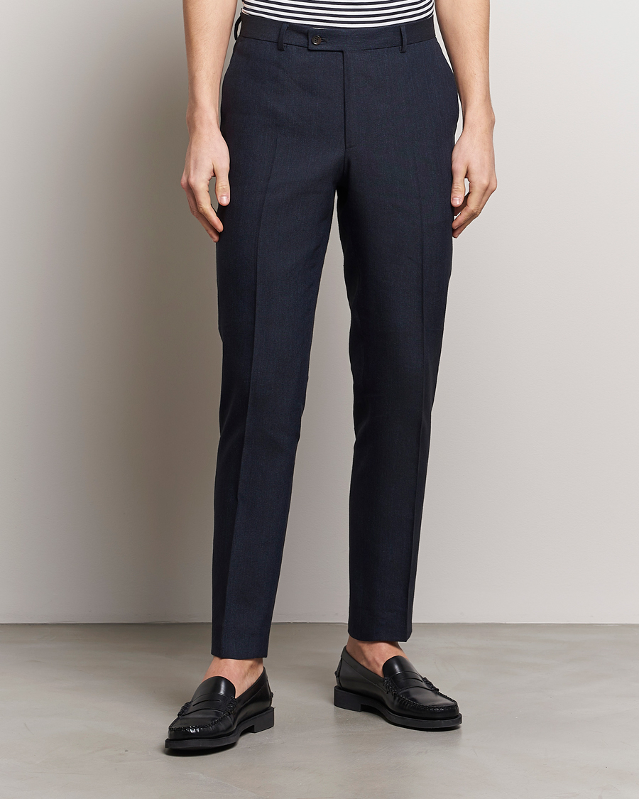 Herre | Tøj | Morris | Bobby Linen Suit Trousers Navy
