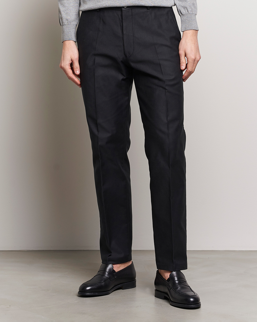 Herre | Tøj | Oscar Jacobson | Decker Cotton Trousers Black