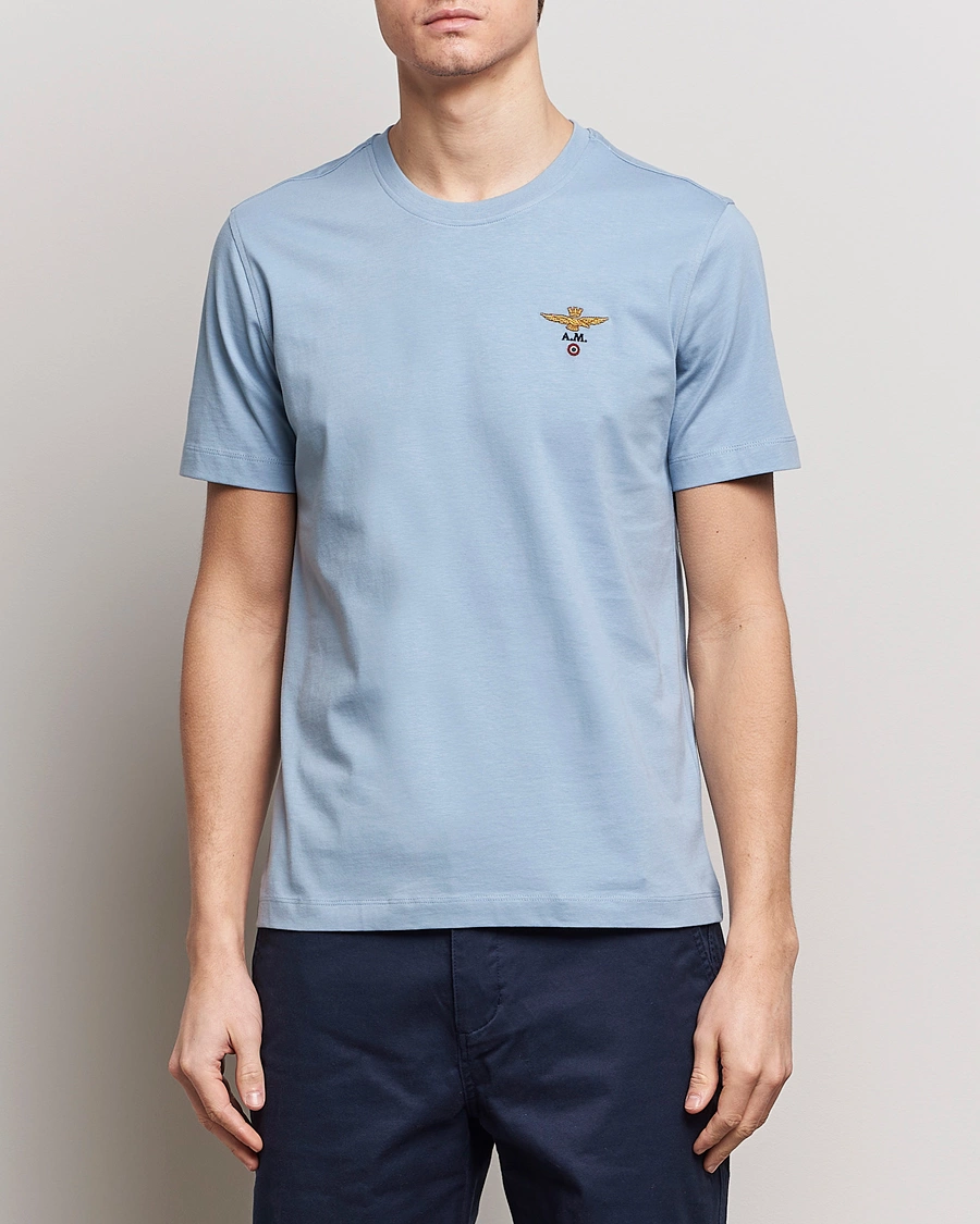 Herre | Tøj | Aeronautica Militare | TS1580 Crew Neck T-Shirt Glacier Blue