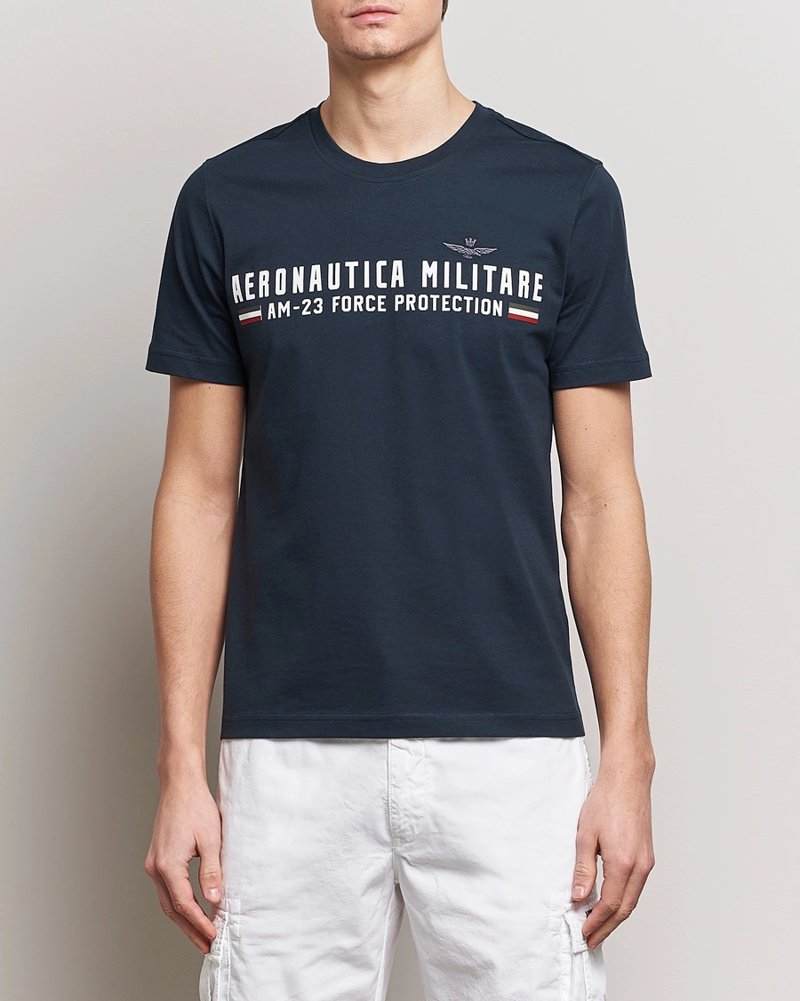 Herre | Tøj | Aeronautica Militare | Logo Crew Neck T-Shirt Navy