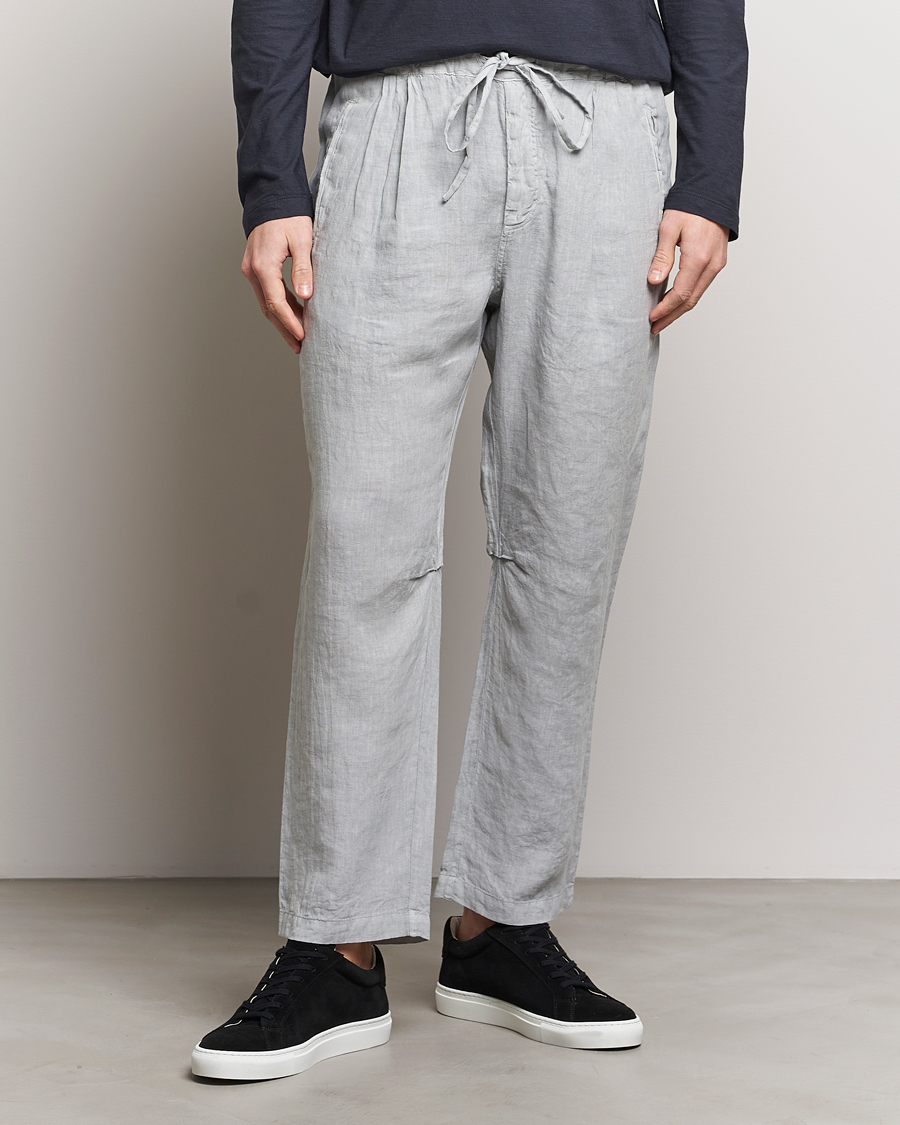 Herre | Massimo Alba | Massimo Alba | Keywest Linen Drawstring Pants Light Grey