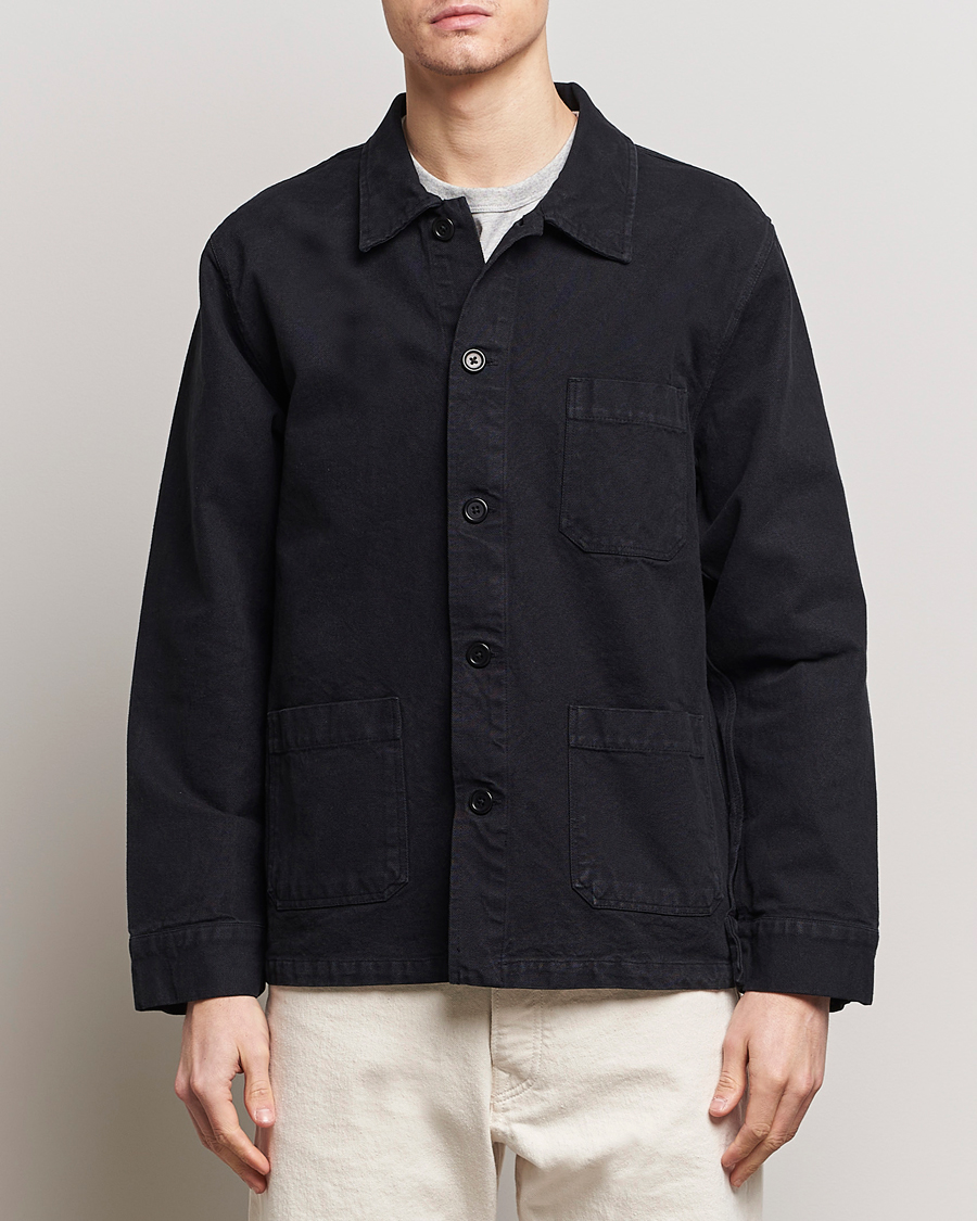Herre | Overshirts | Colorful Standard | Organic Workwear Jacket Deep Black