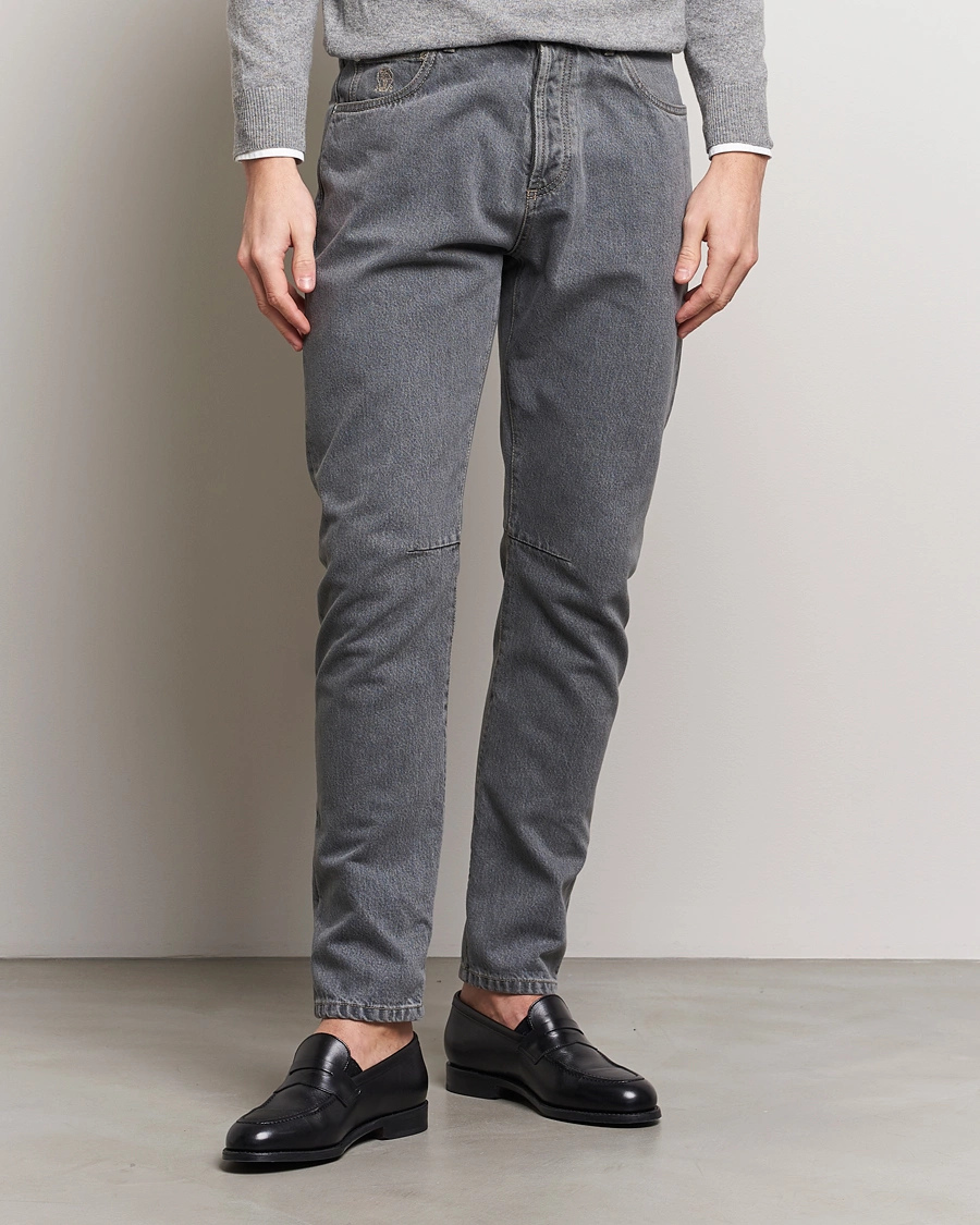 Herre | Tapered fit | Brunello Cucinelli | Leisure Fit Jeans Grey Wash