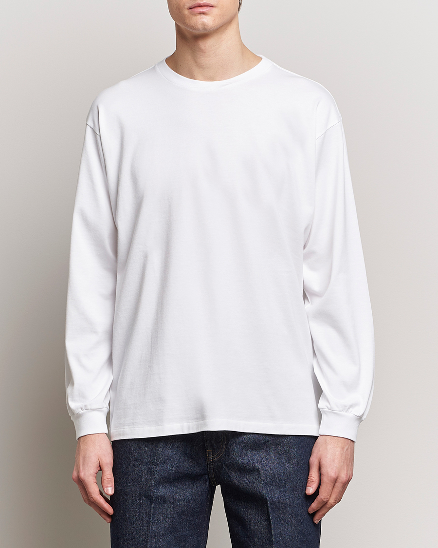 Herre | Langærmede t-shirts | Auralee | Luster Plating Long Sleeve T-Shirt White