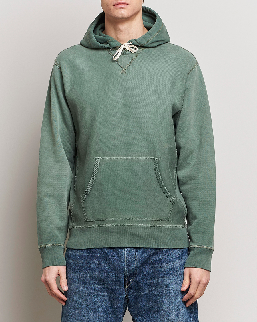 Herre | RRL | RRL | Hooded Sweatshirt Collegiate Green