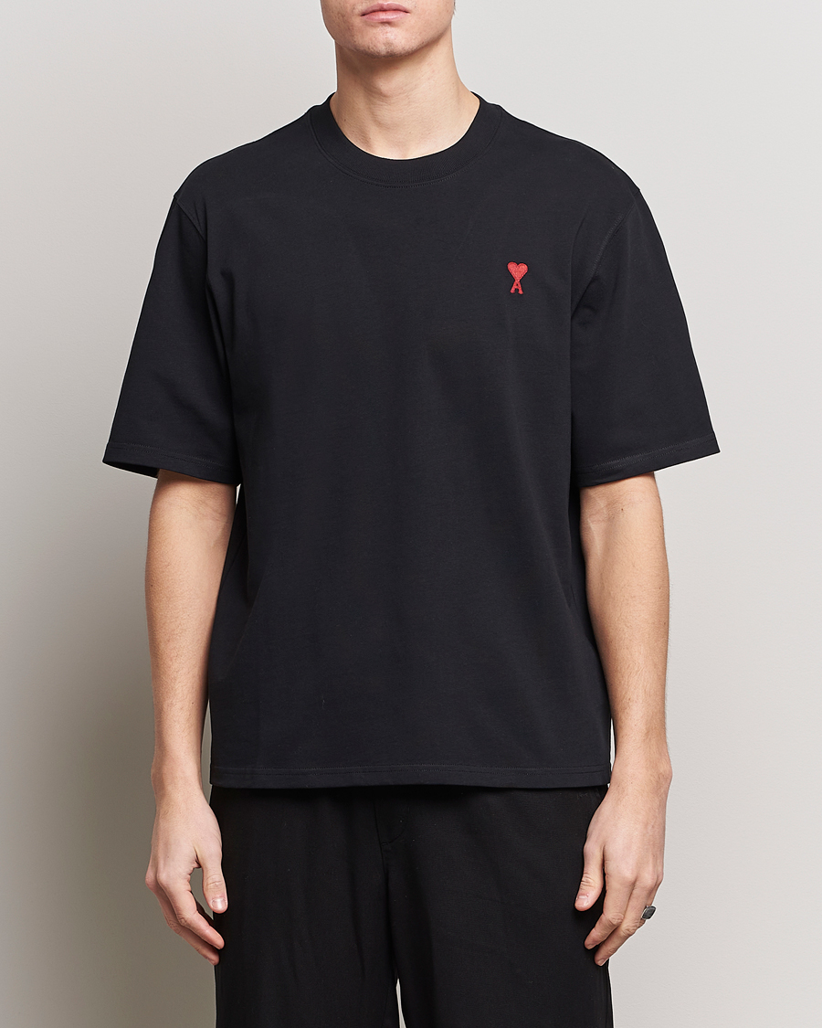 Herre | Kortærmede t-shirts | AMI | Heart Logo T-Shirt Black