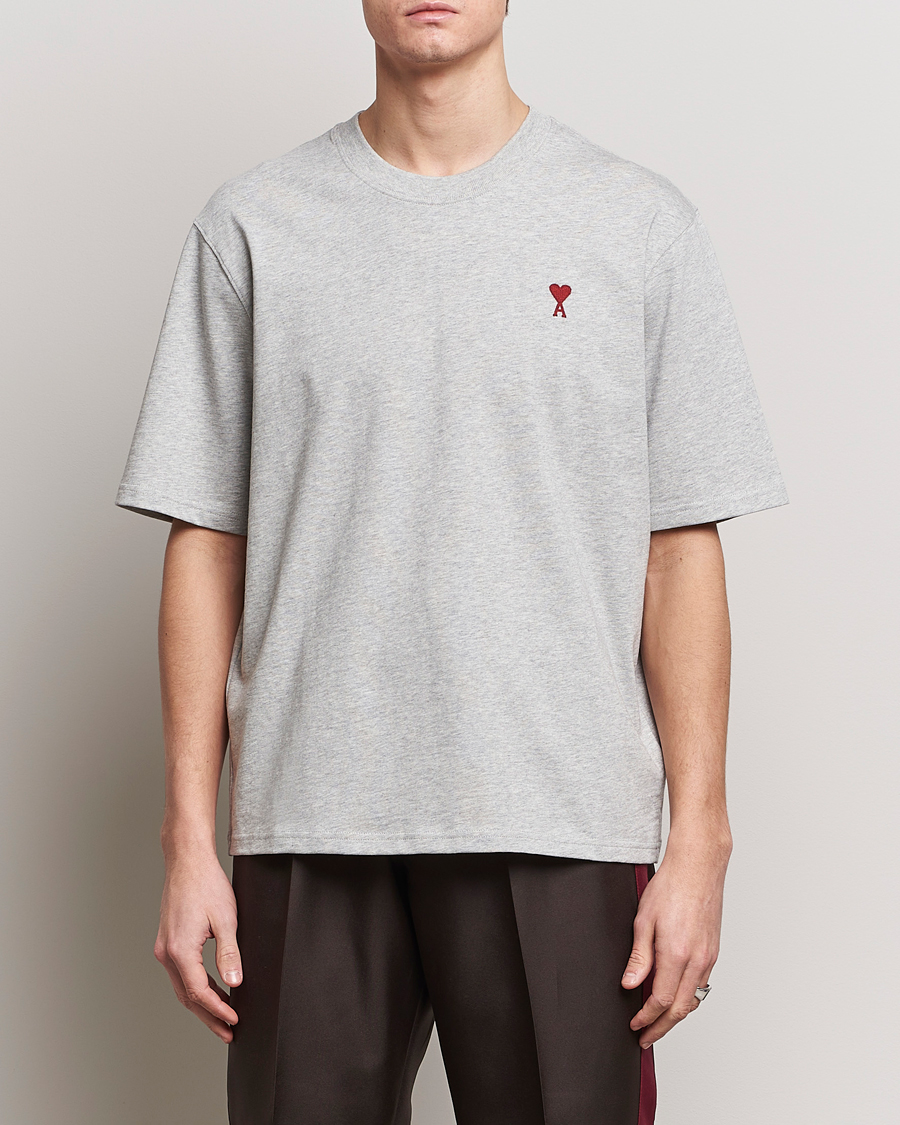Herre | Kortærmede t-shirts | AMI | Heart Logo T-Shirt Heather Grey