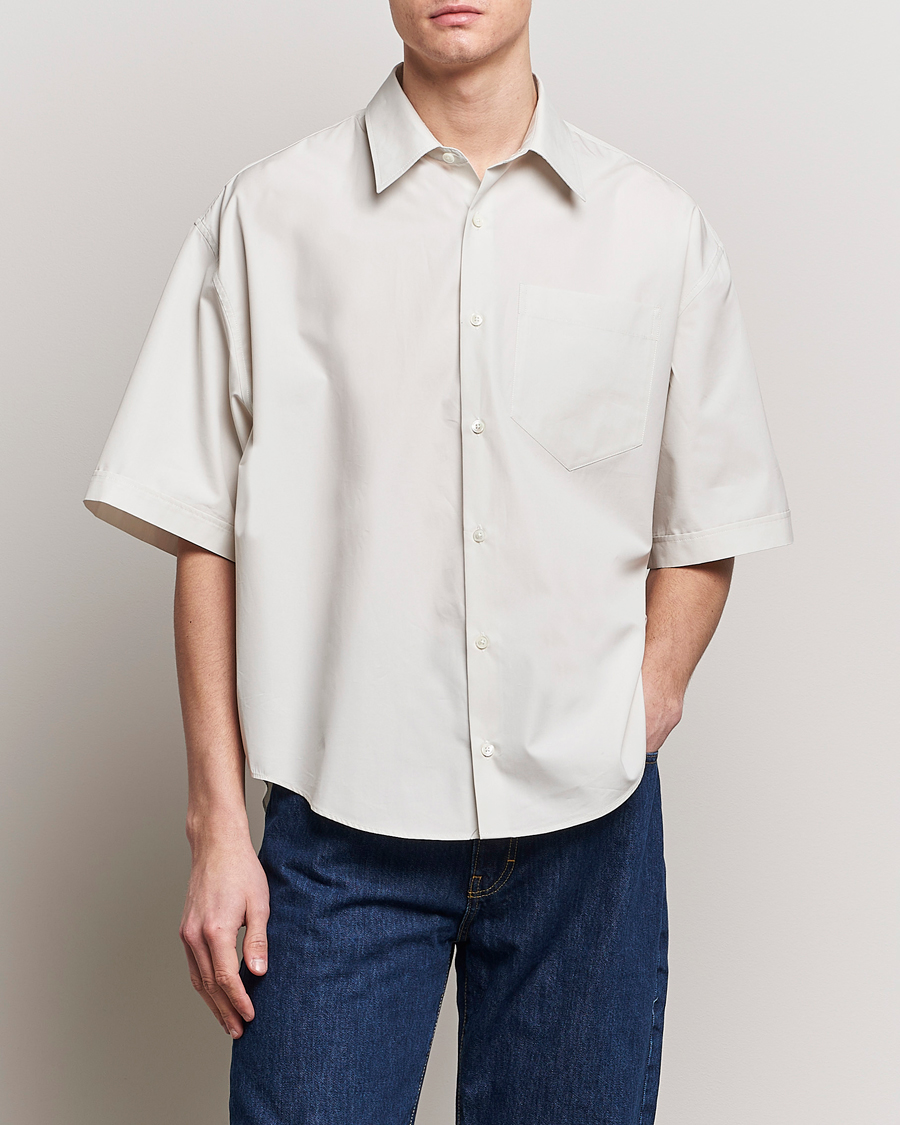 Herre | Kortærmede skjorter | AMI | Boxy Fit Short Sleeve Shirt Chalk White