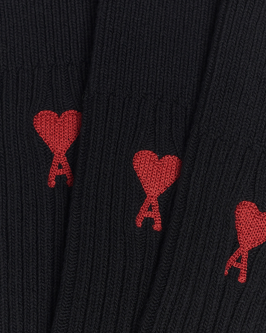 Herre | AMI | AMI | 3-Pack Heart Socks Black