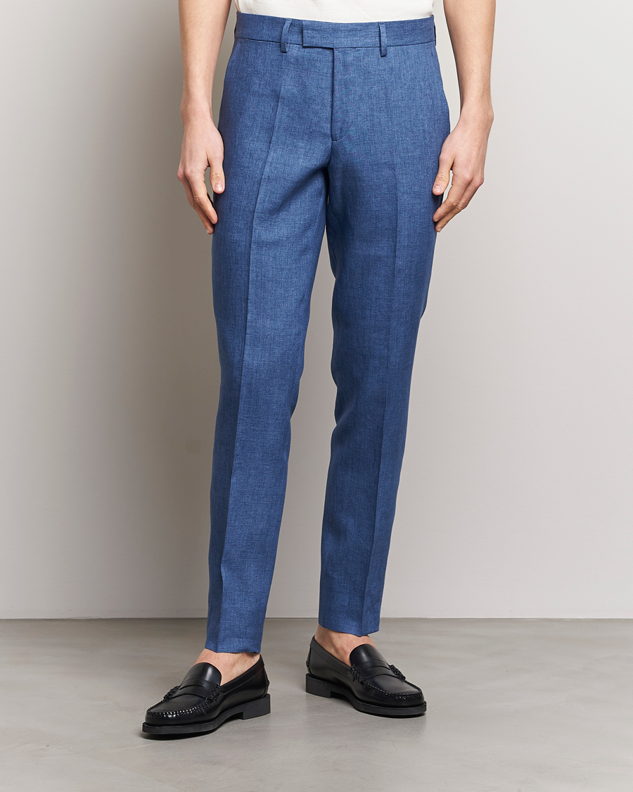 Herre | Tøj | J.Lindeberg | Grant Super Linen Pants Chambray Blue