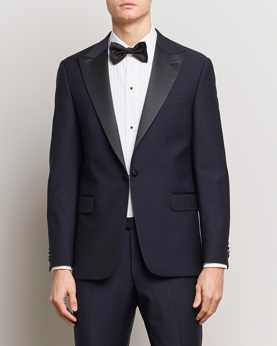 Herre | Jakkesæt | Oscar Jacobson | Frampton Wool Tuxedo Suit Navy