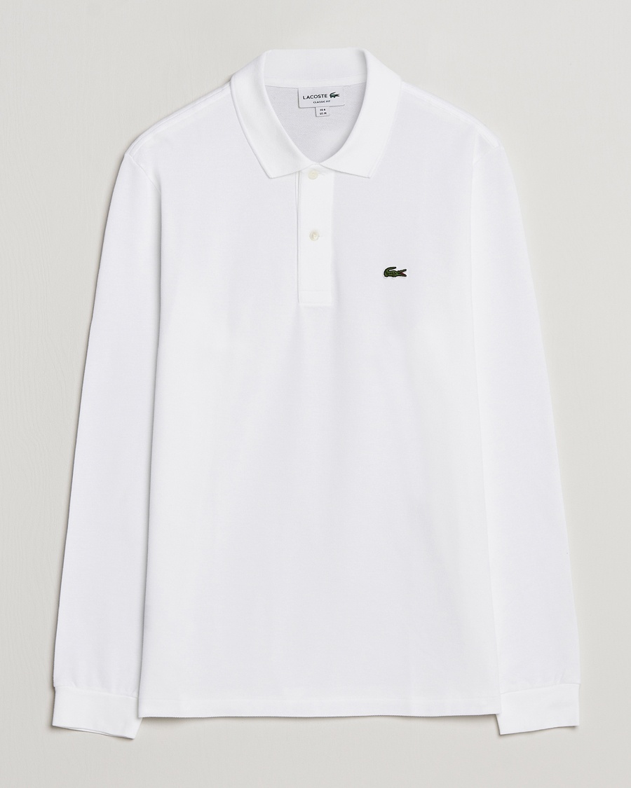 Lacoste Original Long Sleeve Polo Piké White – Hvid