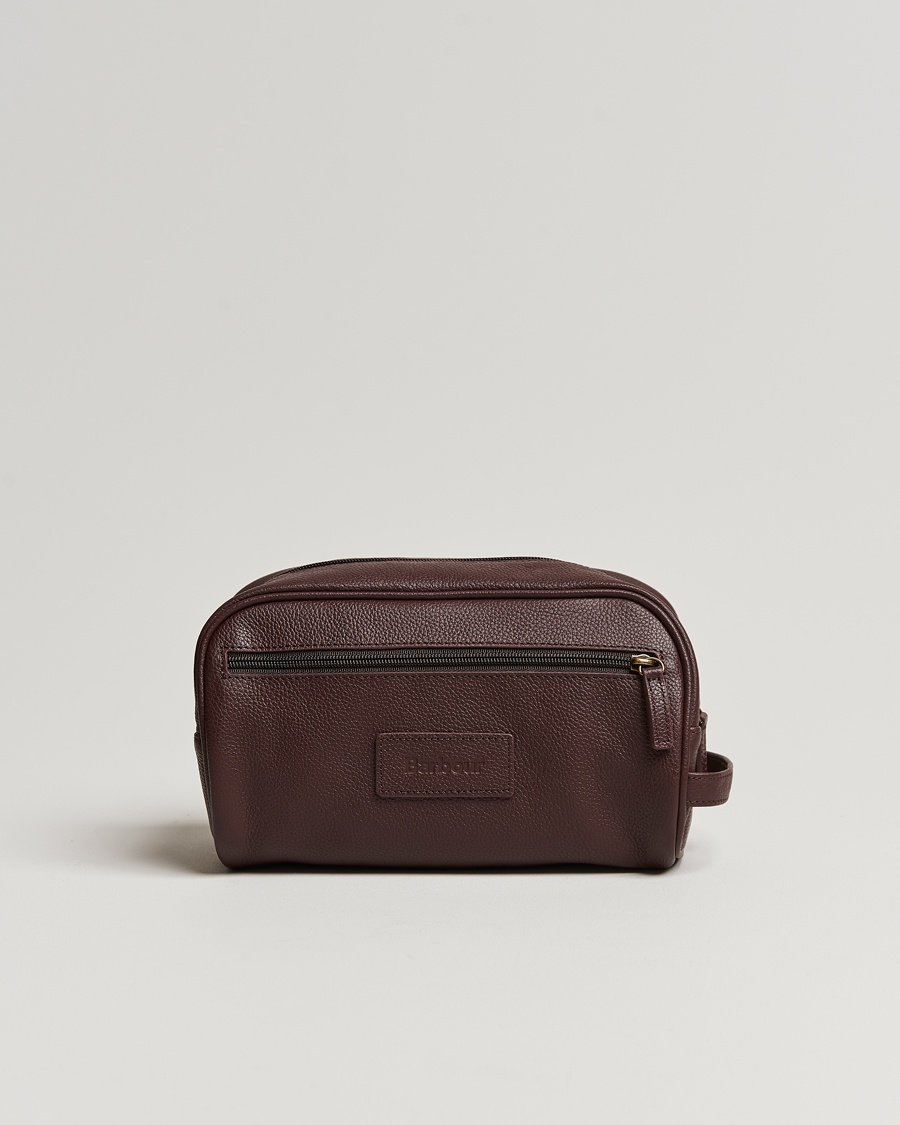  Leather Washbag Dark Brown