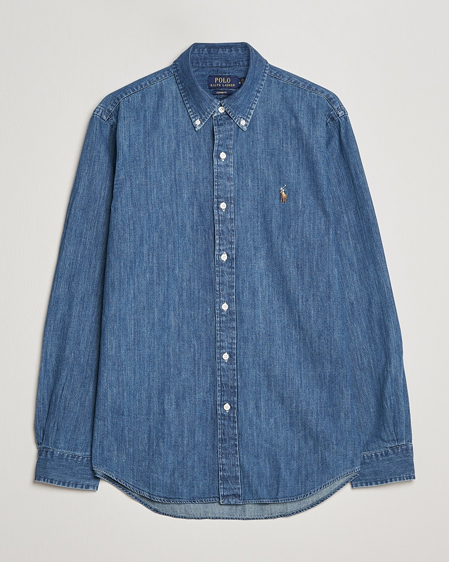 Polo Ralph Lauren Custom Fit Shirt Denim Dark Wash – Blå