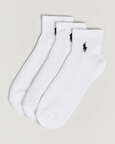 Herre | World of Ralph Lauren | Polo Ralph Lauren | 3-Pack Sport Quarter Socks White
