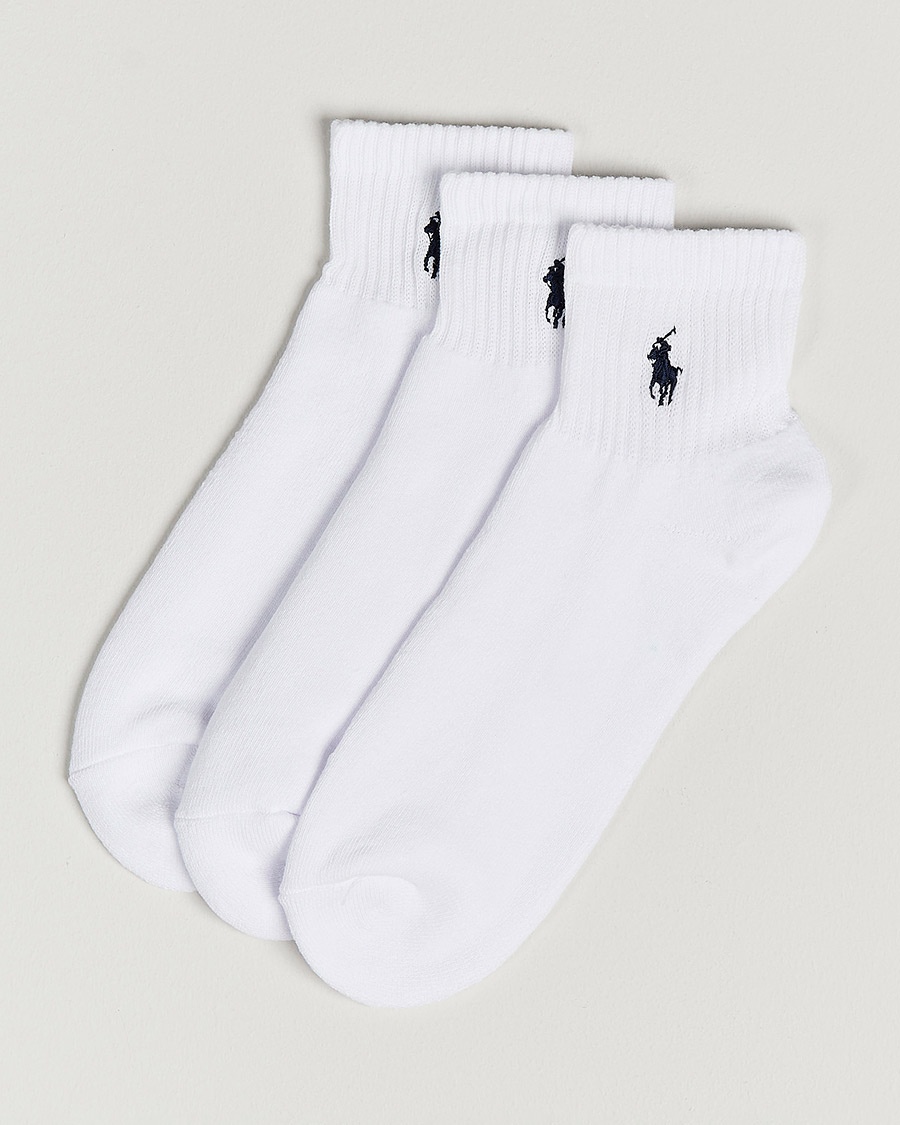 Polo Ralph Lauren 3-Pack Sport Quarter Socks White – Hvid