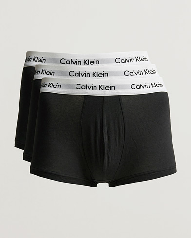 Herre |  | Calvin Klein | Cotton Stretch Low Rise Trunk 3-pack Black