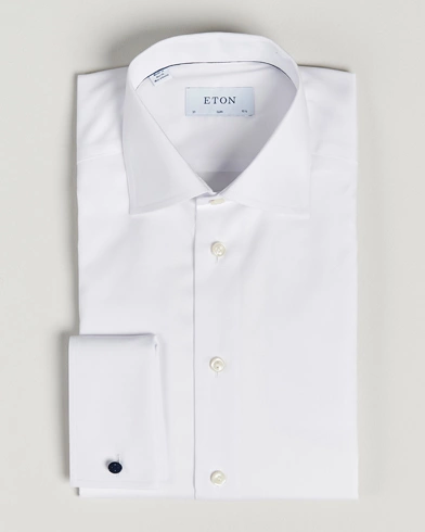 Herre | Festive | Eton | Slim Fit Shirt Double Cuff White