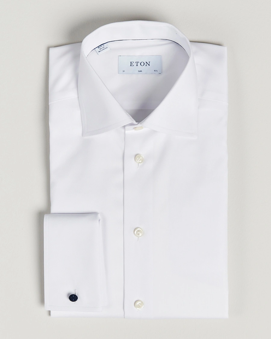 Eton Slim Fit Shirt Double Cuff White – Hvid