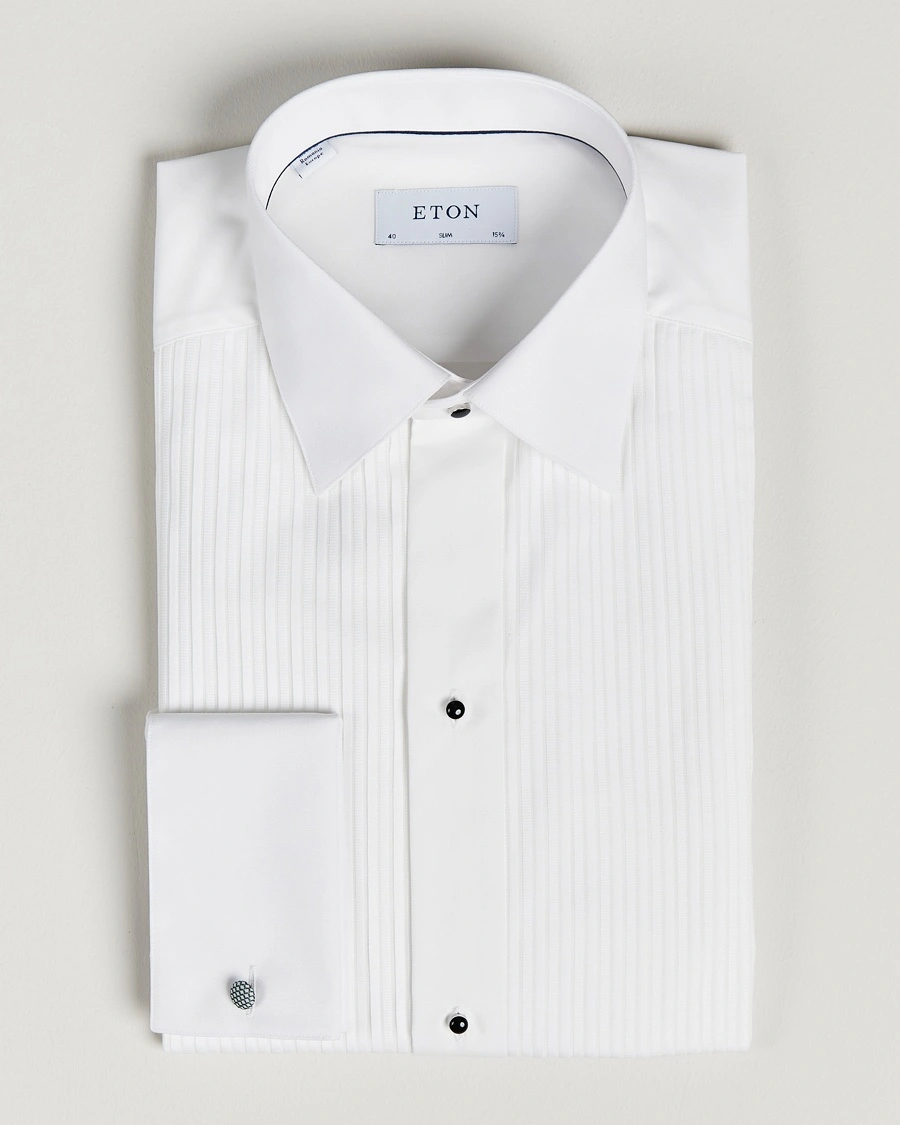Eton Slim Fit Tuxedo Shirt Black Ribbon White – Hvid