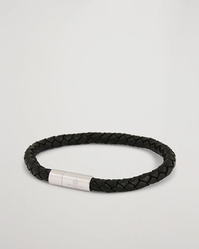 Herre | Armbånd | Skultuna | One Row Leather Bracelet Black Steel