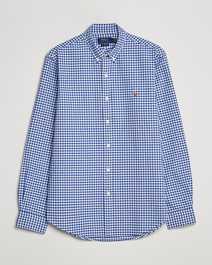 Polo Ralph Lauren Slim Fit Shirt Oxford Blue/White Gingham – Blå