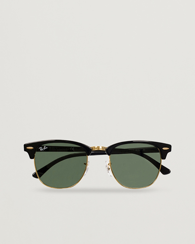 Herre | Buede solbriller | Ray-Ban | Clubmaster Sunglasses Ebony/Crystal Green