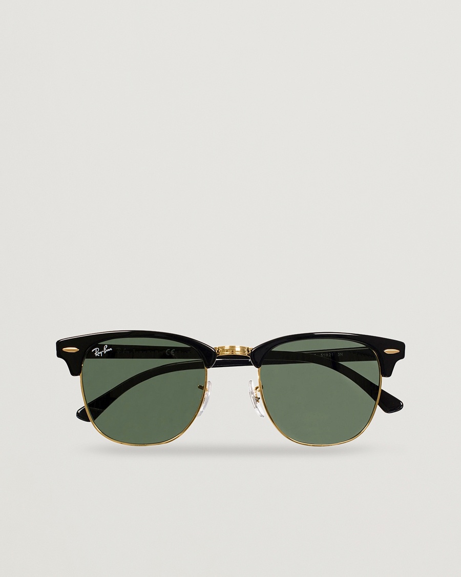Ray-Ban Clubmaster Sunglasses Ebony/Crystal Green – Sort