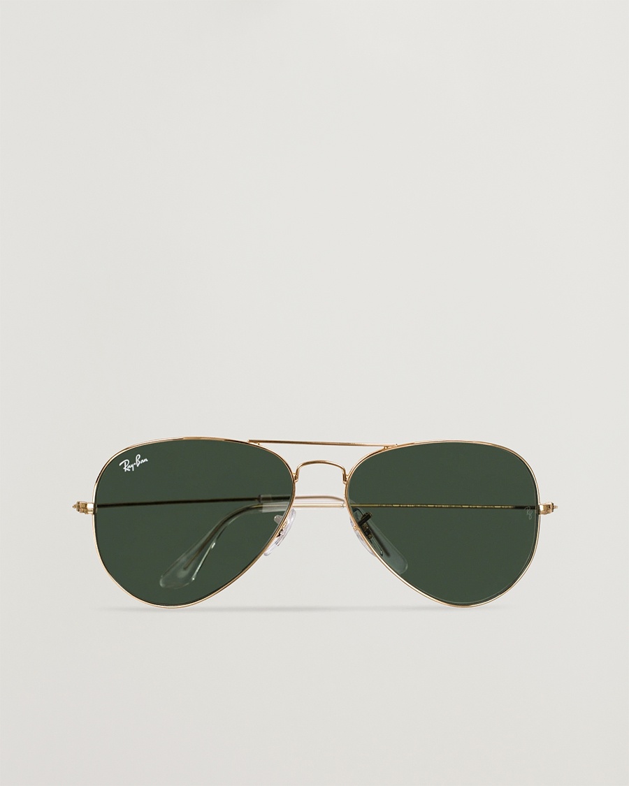 Ray-Ban 0RB3025 Aviator Large Metal Sunglasses Arista/Grey Green – Guld