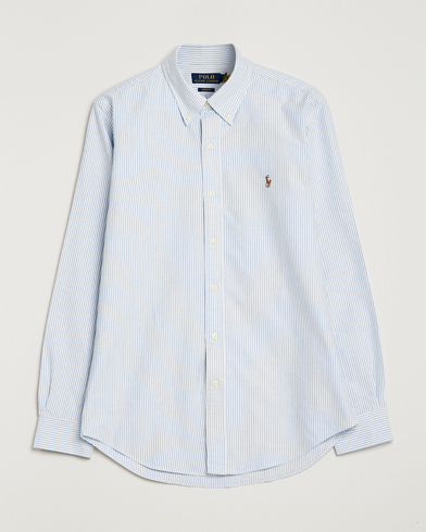 Herre |  | Polo Ralph Lauren | Custom Fit Oxford Shirt Stripes Blue