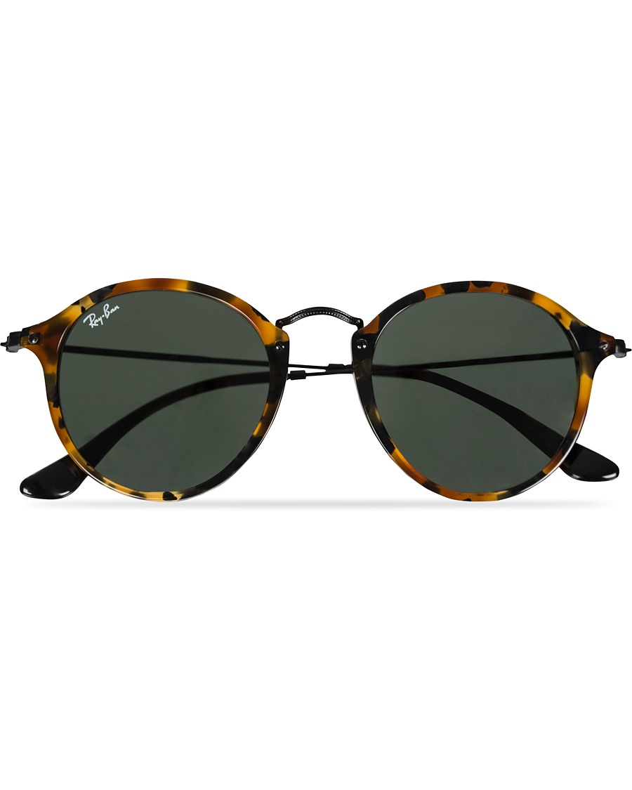 Ray-Ban RB2447 Acetat Round Sunglasses Spotted Black Havana/Green Ray-Ban RB2447 Acetat Round Sunglasses Spotted Black Havana/Green