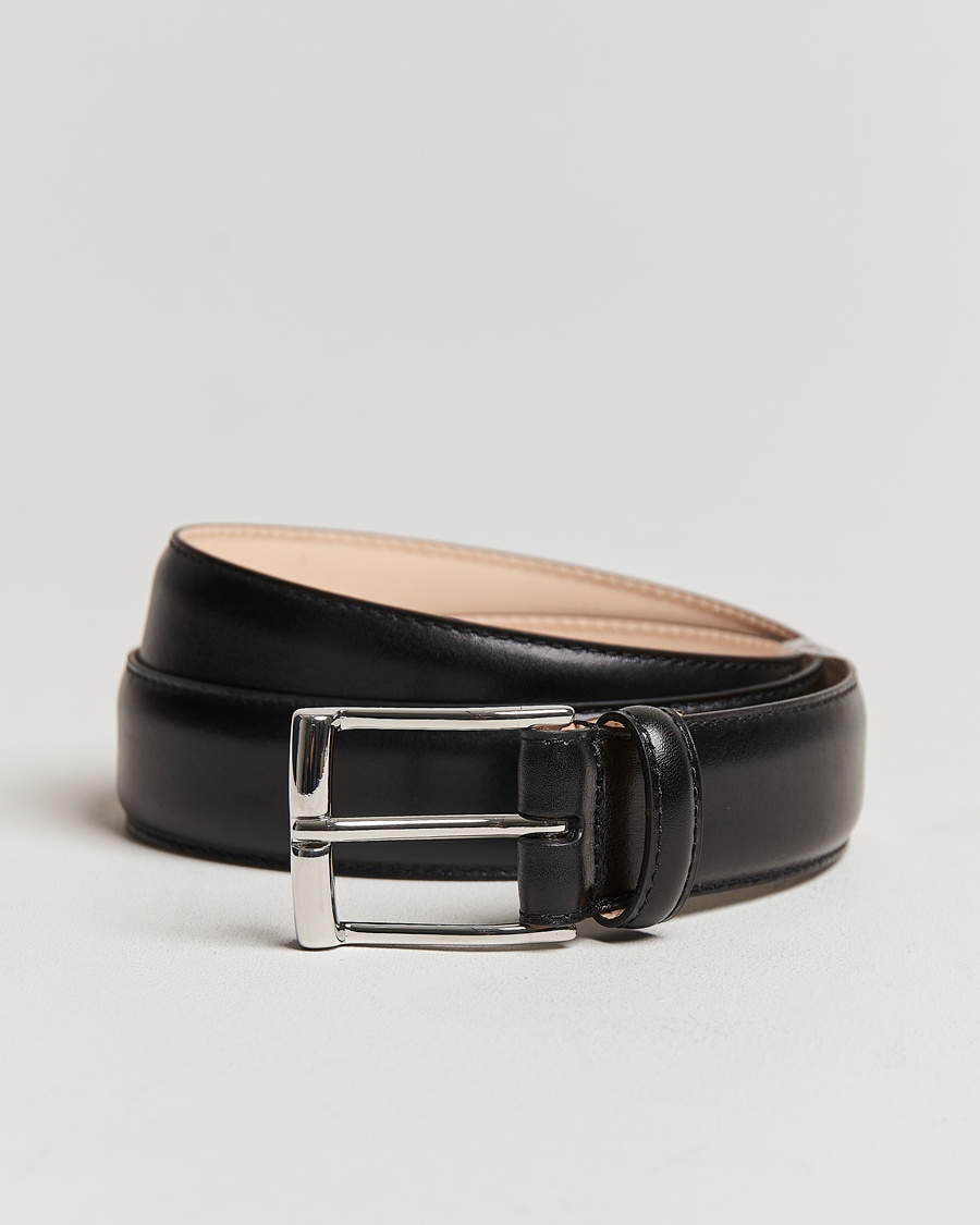 Crockett & Jones Belt 3,2 cm Black Calf – Sort