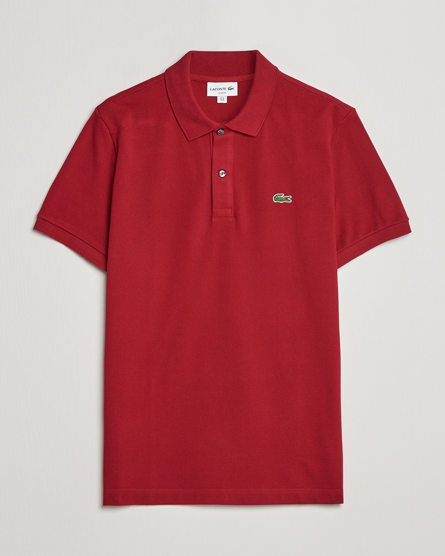 Lacoste Slim Fit Polo Piké Bordeaux – Rød