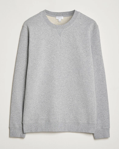 Herre | Grå sweatshirts | Sunspel | Loopback Sweatshirt Grey Melange