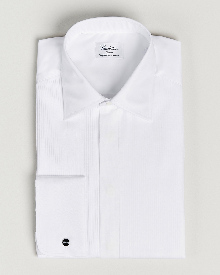 Stenströms Slimline Smoking Shirt White – Hvid