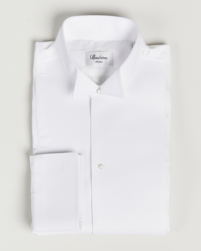Smokingskjorte |  Slimline Astoria Stand Up Collar Evening Shirt White