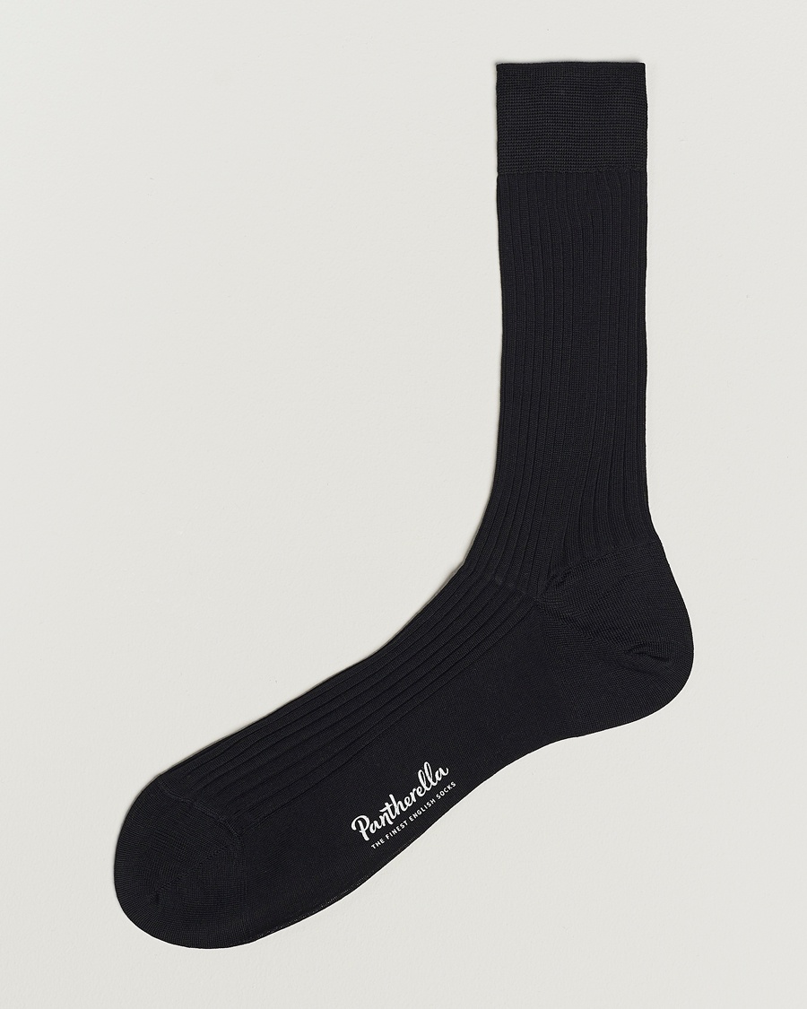 Pantherella Vale Cotton Socks Black – Sort