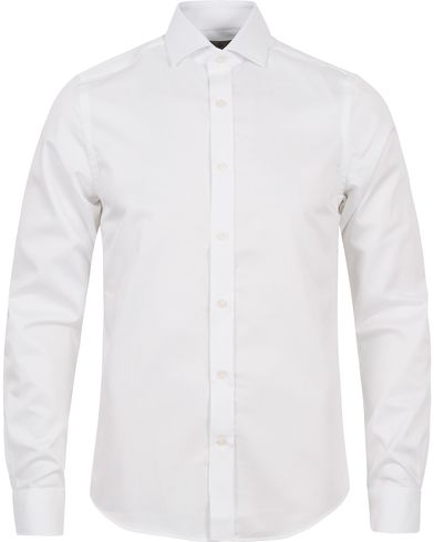  Fine Satin Weave Fitted Body Shirt White